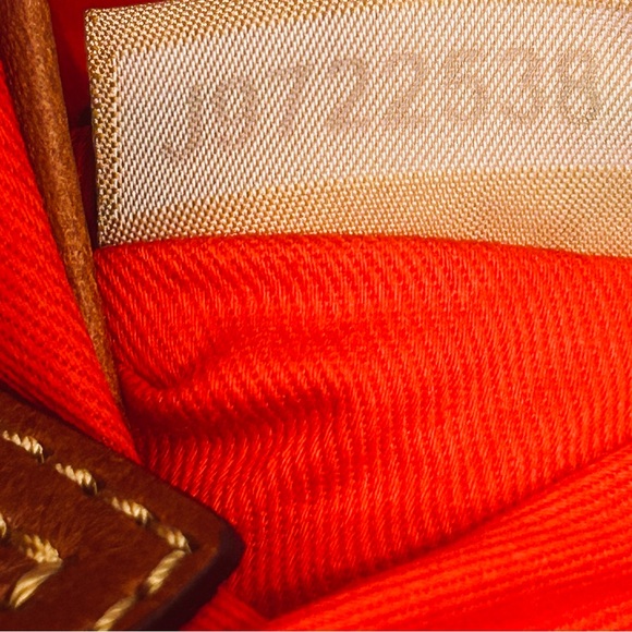 Dooney & Bourke Nylon Crossbody Purse Gray with Tan Leather Trim Accents - Picture 12 of 14